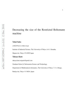 Decreasing the size of the Restricted Boltzmann machine