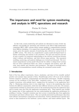 The importance and need for system monitoring and analysis in HPC
  operations and research