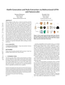Outfit Generation and Style Extraction via Bidirectional LSTM and
  Autoencoder