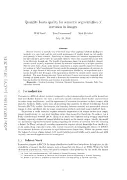 Quantity beats quality for semantic segmentation of corrosion in images