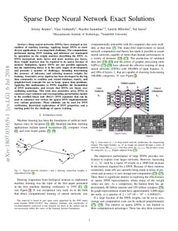 Sparse Deep Neural Network Exact Solutions