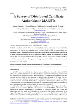 A Survey of Distributed Certificate Authorities in MANETs
