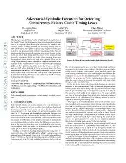 Adversarial Symbolic Execution for Detecting Concurrency-Related Cache
  Timing Leaks
