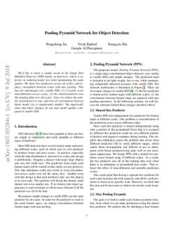 Pooling Pyramid Network for Object Detection