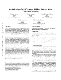 Optimization of a SSP's Header Bidding Strategy using Thompson Sampling