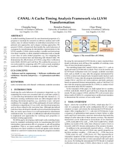 CANAL: A Cache Timing Analysis Framework via LLVM Transformation