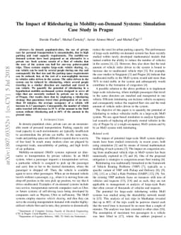 The Impact of Ridesharing in Mobility-on-Demand Systems: Simulation Case
  Study in Prague