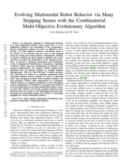 Evolving Multimodal Robot Behavior via Many Stepping Stones with the
  Combinatorial Multi-Objective Evolutionary Algorithm