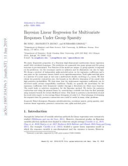 Bayesian Linear Regression for Multivariate Responses Under Group
  Sparsity