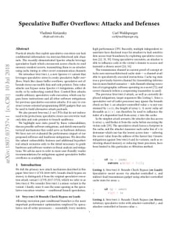 Speculative Buffer Overflows: Attacks and Defenses