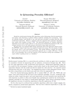 Is Q-learning Provably Efficient?