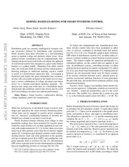 Kernel-Based Learning for Smart Inverter Control
