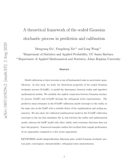 A theoretical framework of the scaled Gaussian stochastic process in
  prediction and calibration