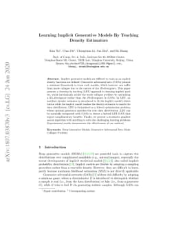 Learning Implicit Generative Models by Teaching Explicit Ones