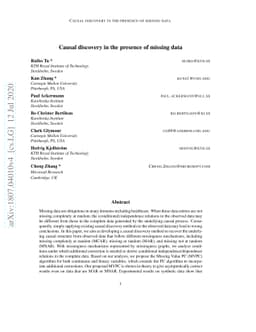 Causal Discovery in the Presence of Missing Data
