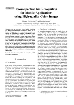Cross-spectral Iris Recognition for Mobile Applications using
  High-quality Color Images