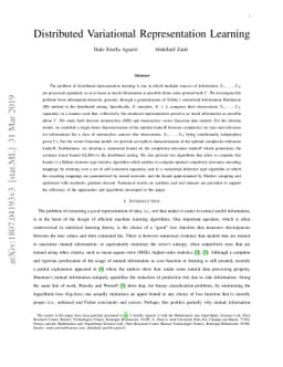Distributed Variational Representation Learning