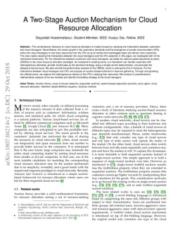 A Two-Stage Auction Mechanism for Cloud Resource Allocation