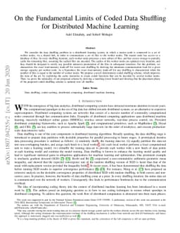 On the Fundamental Limits of Coded Data Shuffling for Distributed
  Machine Learning