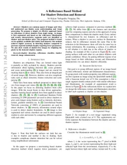 A Reflectance Based Method For Shadow Detection and Removal