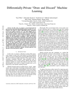 Differentially-Private "Draw and Discard" Machine Learning