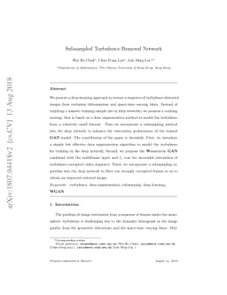 Subsampled Turbulence Removal Network