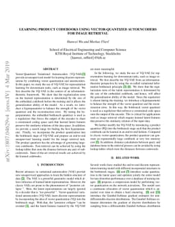 Learning Product Codebooks using Vector Quantized Autoencoders for Image
  Retrieval