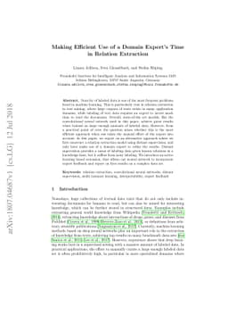 Making Efficient Use of a Domain Expert's Time in Relation Extraction