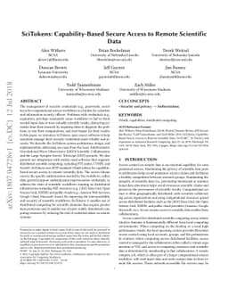 SciTokens: Capability-Based Secure Access to Remote Scientific Data