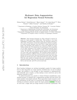 Hydranet: Data Augmentation for Regression Neural Networks