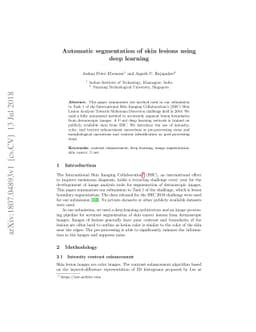 Automatic segmentation of skin lesions using deep learning