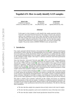 TequilaGAN: How to easily identify GAN samples