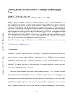 Learning-based Natural Geometric Matching with Homography Prior