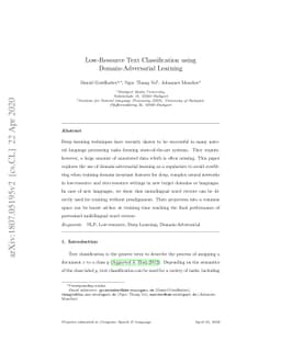 Low-Resource Text Classification using Domain-Adversarial Learning