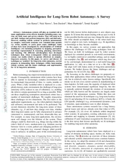 Artificial Intelligence for Long-Term Robot Autonomy: A Survey