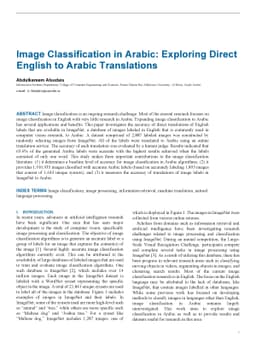 Image Classification for Arabic: Assessing the Accuracy of Direct
  English to Arabic Translations