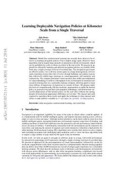 Learning Deployable Navigation Policies at Kilometer Scale from a Single
  Traversal