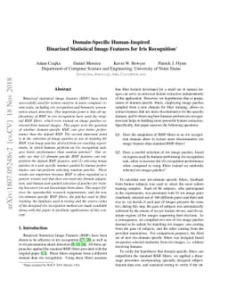 Domain-Specific Human-Inspired Binarized Statistical Image Features for
  Iris Recognition