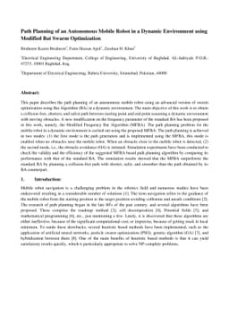 Path Planning of an Autonomous Mobile Robot in a Dynamic Environment
  using Modified Bat Swarm Optimization