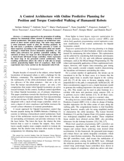 A Control Architecture with Online Predictive Planning for Position and
  Torque Controlled Walking of Humanoid Robots
