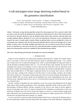 A salt and pepper noise image denoising method based on the generative
  classification