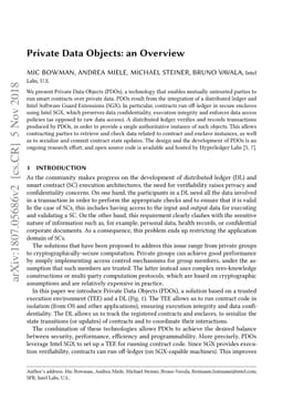 Private Data Objects: an Overview