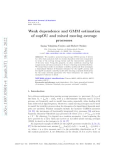 Weak dependence and GMM estimation of supOU and mixed moving average
  processes