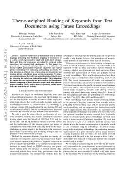 Theme-weighted Ranking of Keywords from Text Documents using Phrase
  Embeddings
