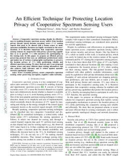 An Efficient Technique for Protecting Location Privacy of Cooperative
  Spectrum Sensing Users