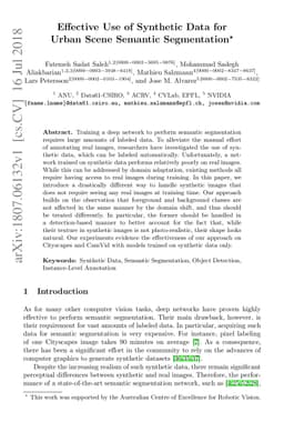 Effective Use of Synthetic Data for Urban Scene Semantic Segmentation