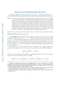Density estimation by Randomized Quasi-Monte Carlo