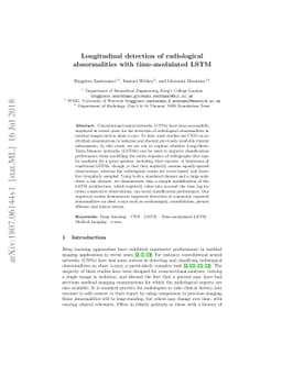 Longitudinal detection of radiological abnormalities with time-modulated
  LSTM