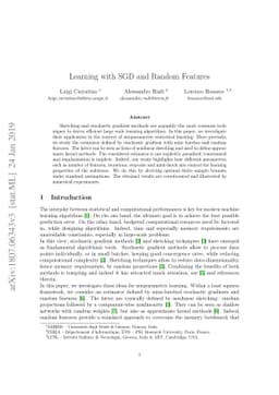 Learning with SGD and Random Features
