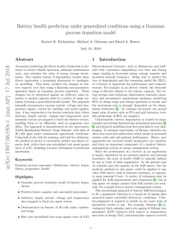 Battery health prediction under generalized conditions using a Gaussian
  process transition model